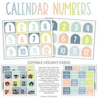 Classroom Calendar Number Cards for Calendar Pocket Chart