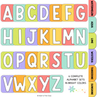 Happy Bright Classroom Decor Printable Bulletin Board Letters in 6 Bright Classroom Colors