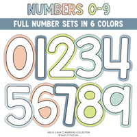 Classroom Bulletin Board Printable Numbers in Hello Calm Classroom Colors