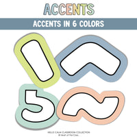 Printable Bulletin Board Letters French Accents and Spanish Accents in Calming Classroom Colors