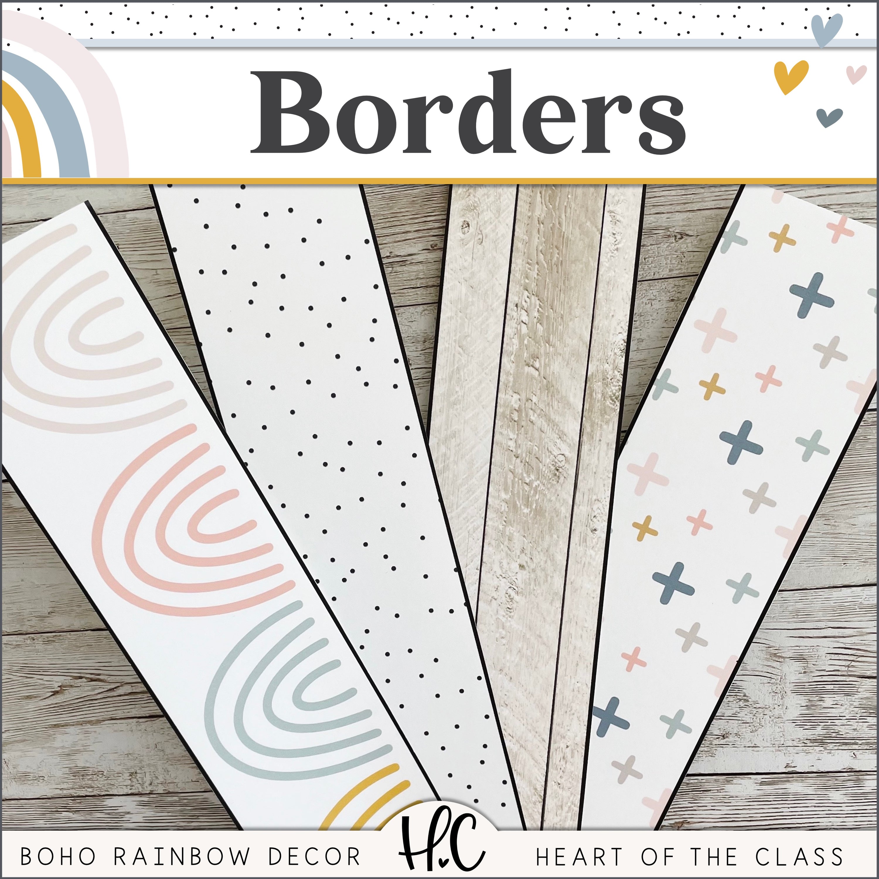 Boho Rainbow Printable Borders