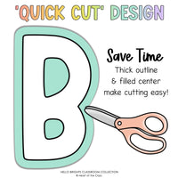 Quick Cut Bulletin Board Letters in Happy Bright Classroom Theme Colors from Heart of the Class