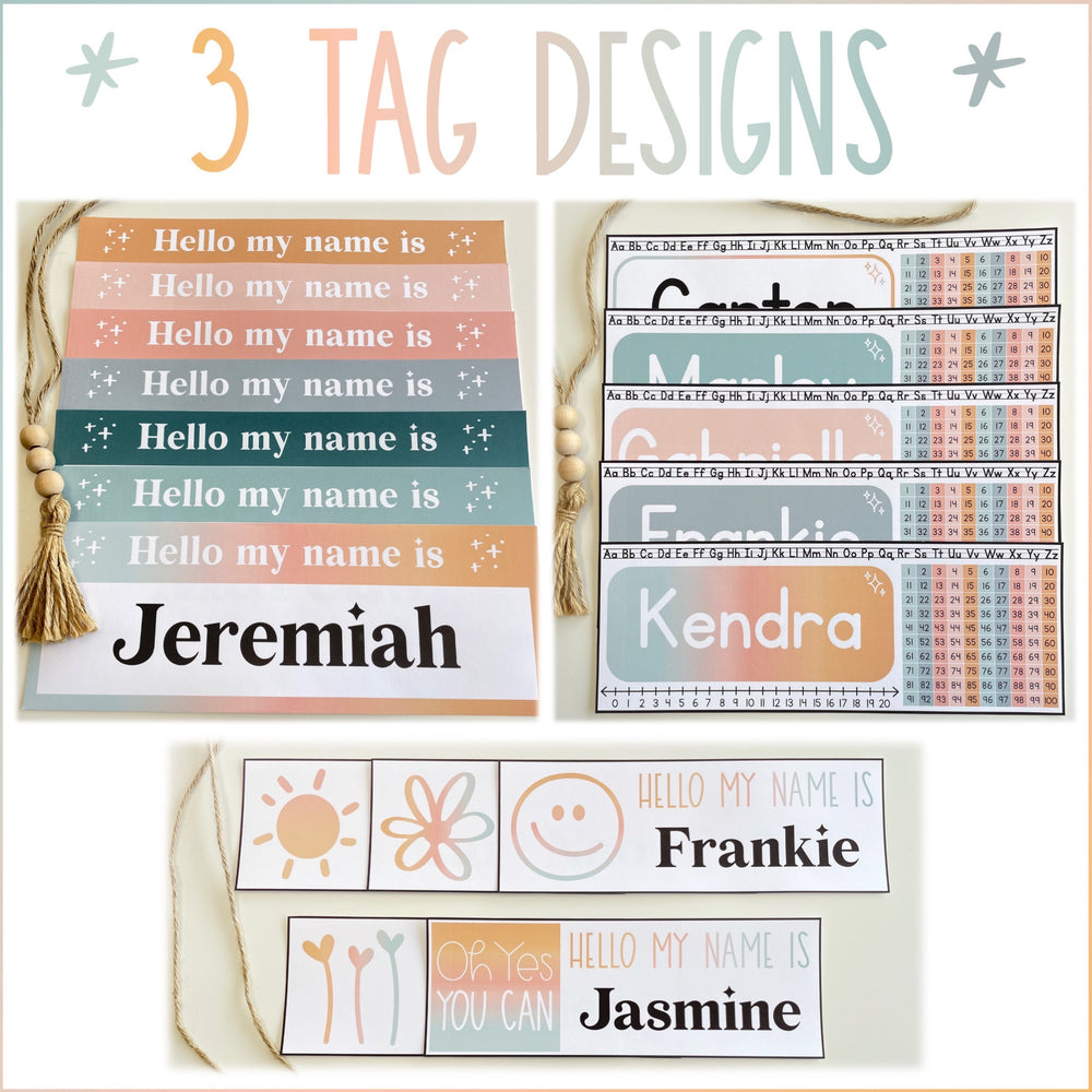 Hello Calm Desk Name Tags