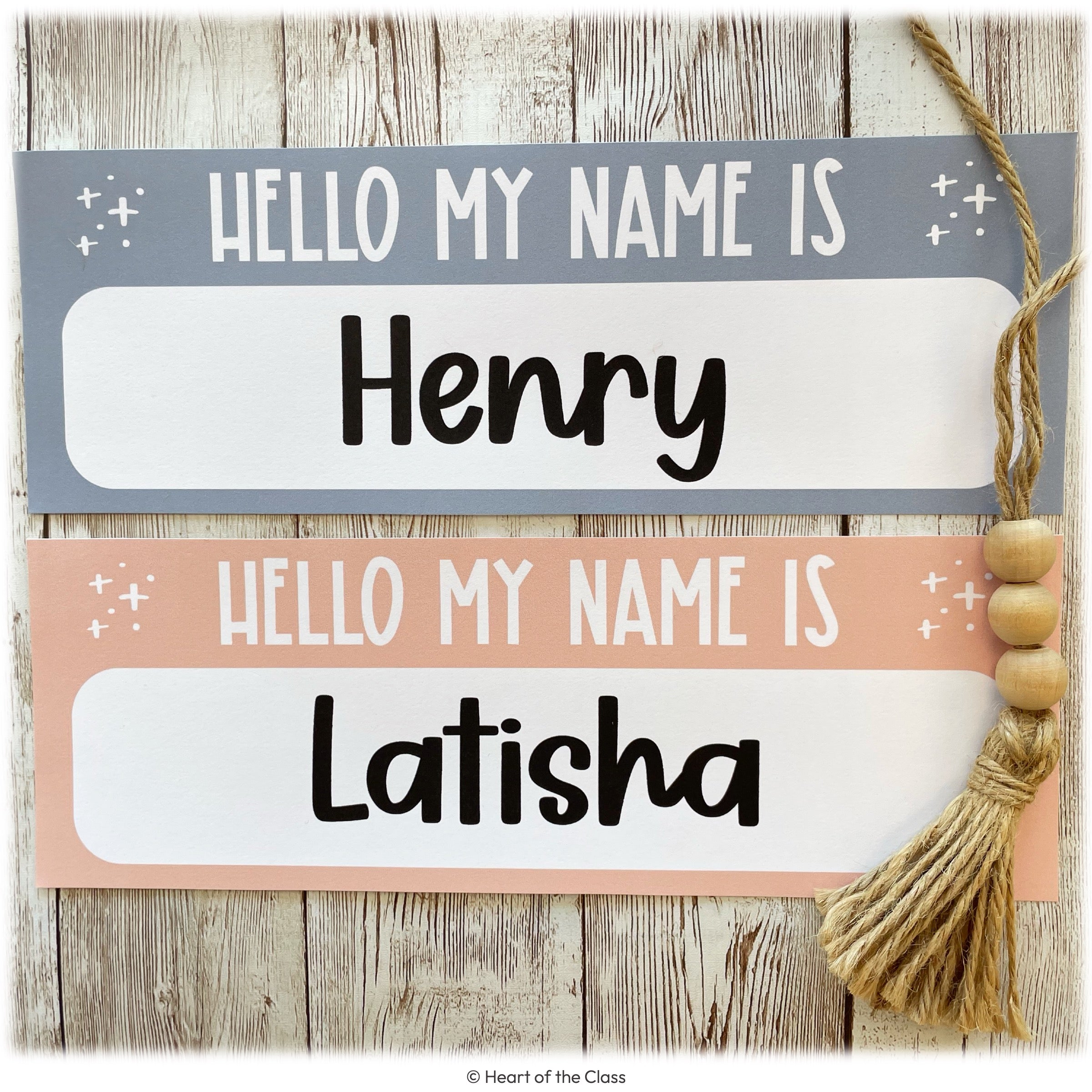 Hello Calm Pastel Classroom Theme Student Desk Tags