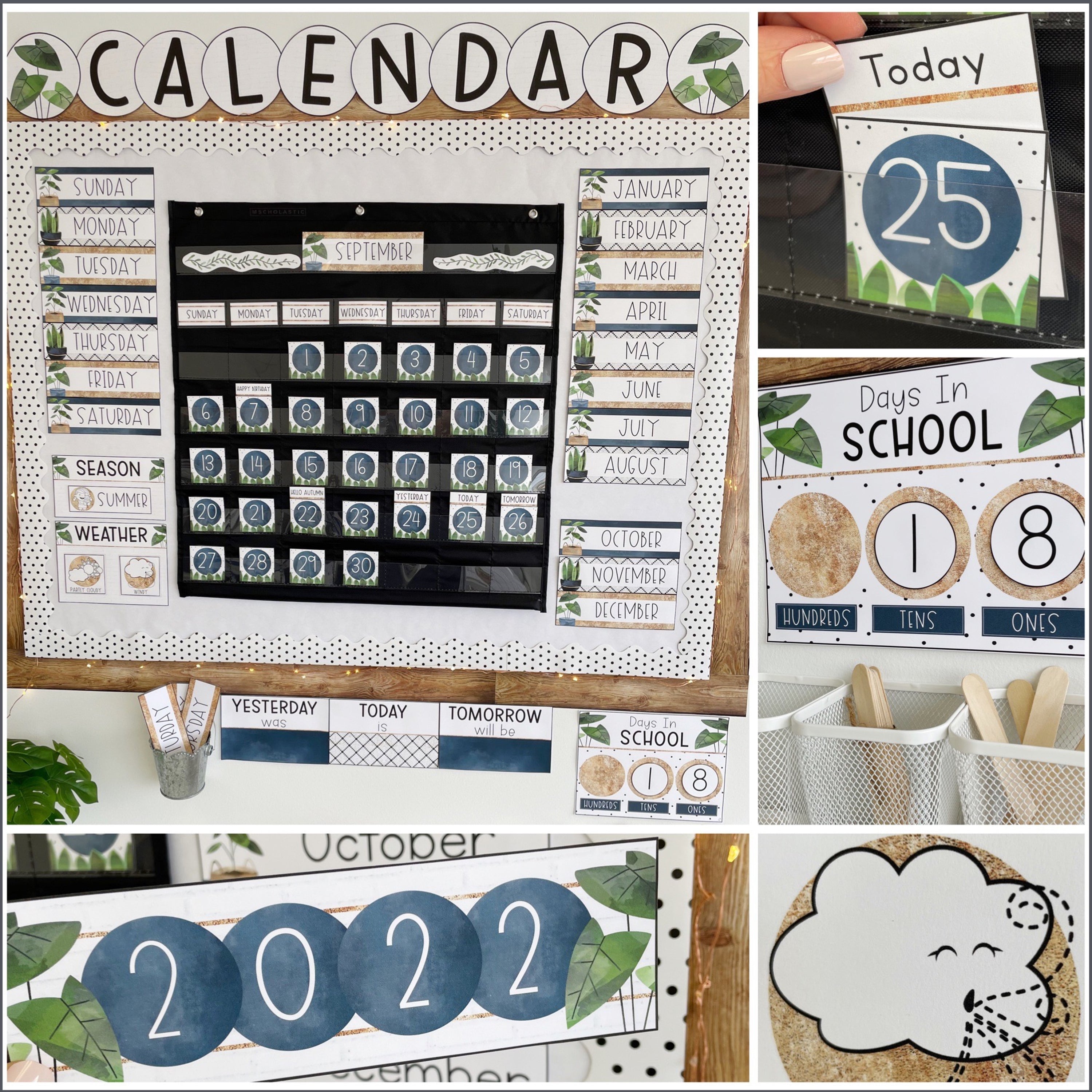 Modern Boho Classroom Calendar