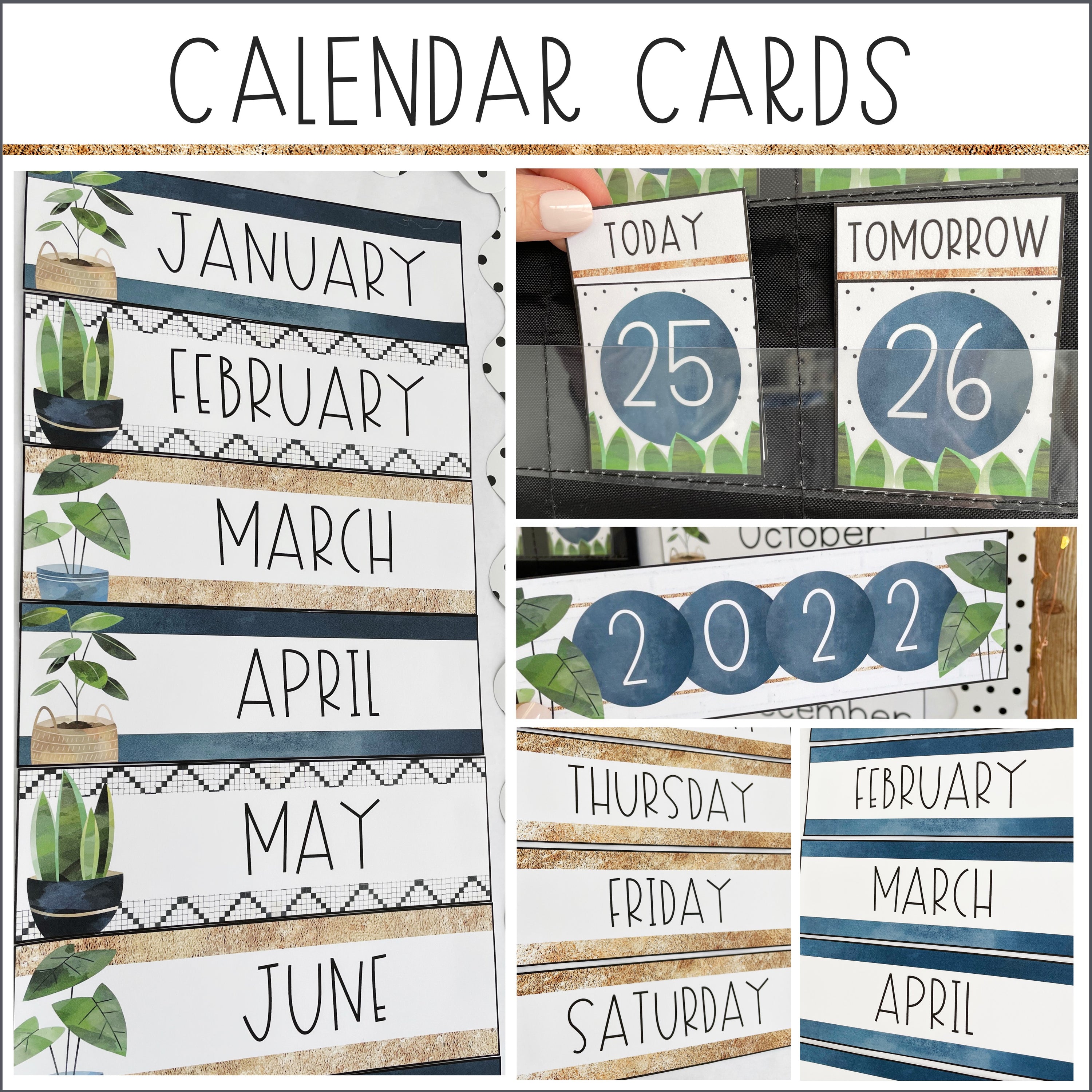 Modern Boho Classroom Calendar