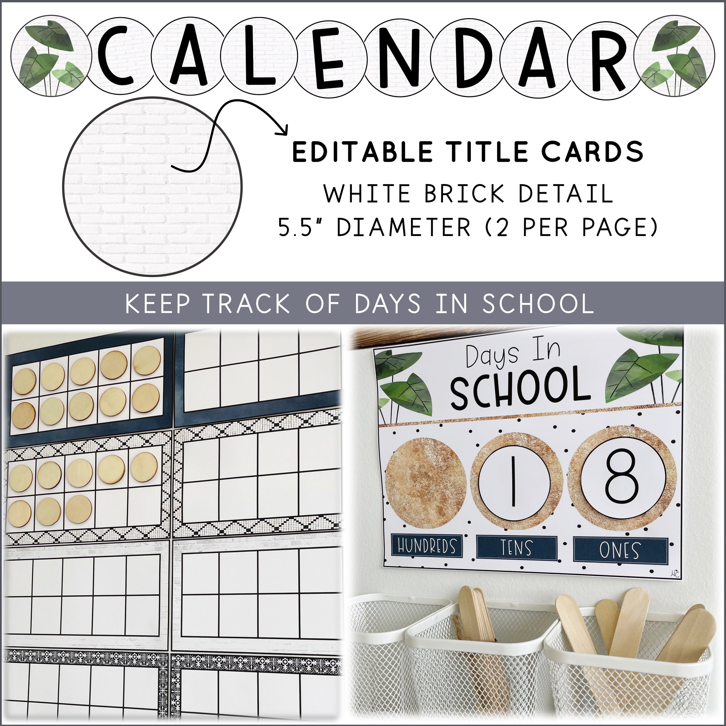 Modern Boho Classroom Calendar