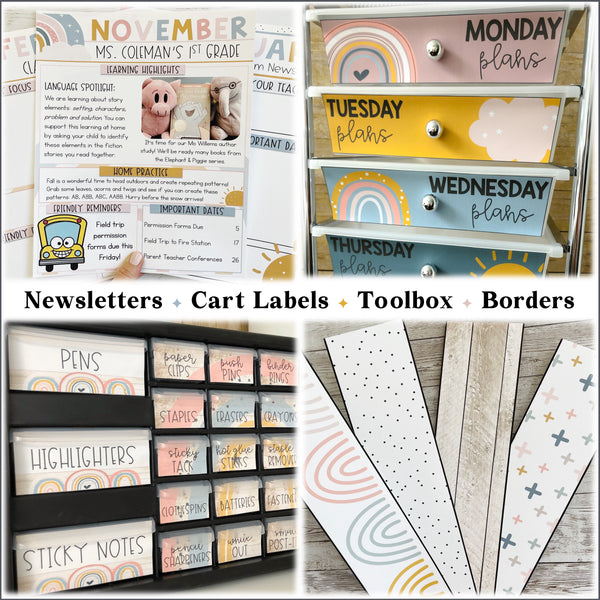 Boho Rainbow Classroom Decor BUNDLE – Heart of the Class