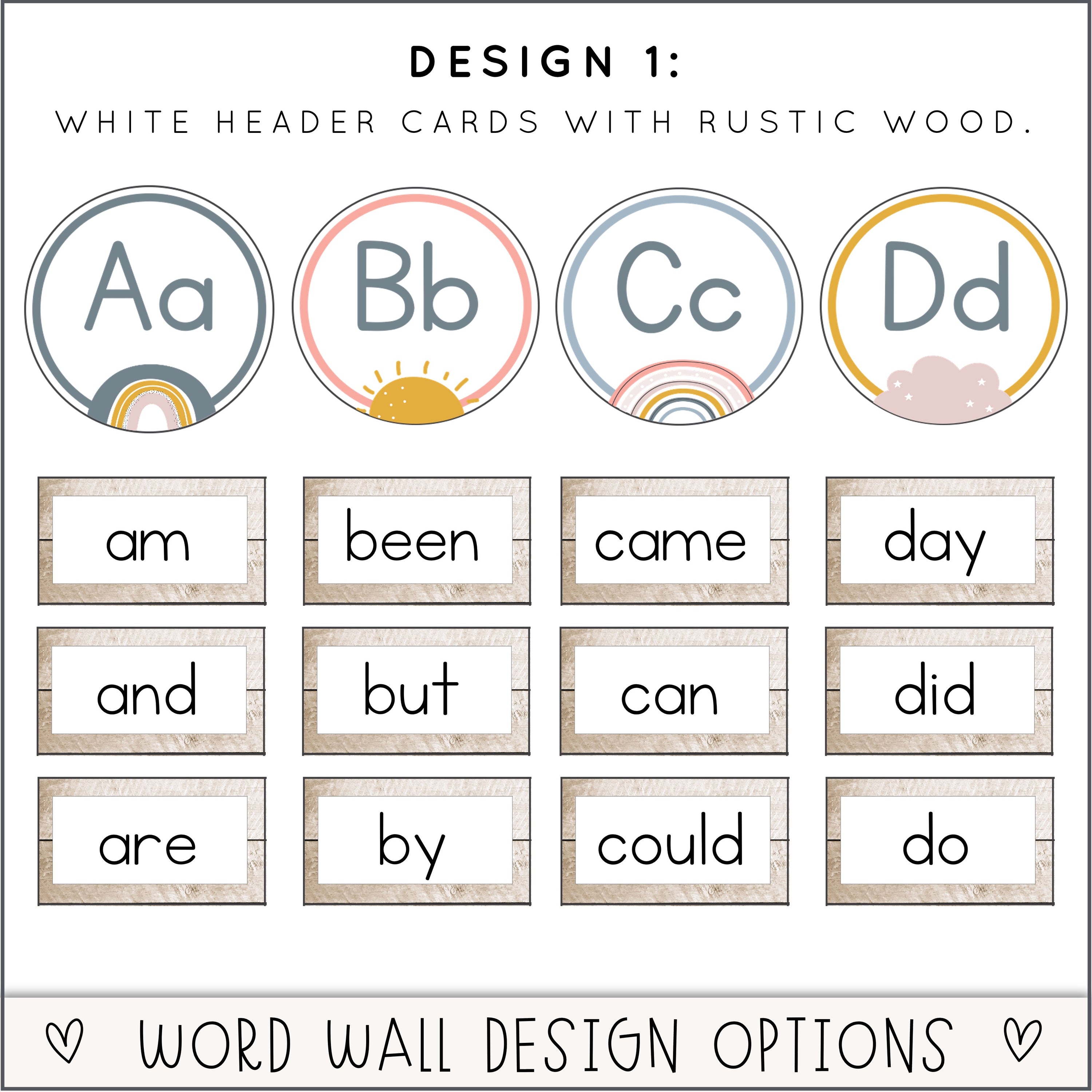 Boho Rainbow Classroom Word Wall