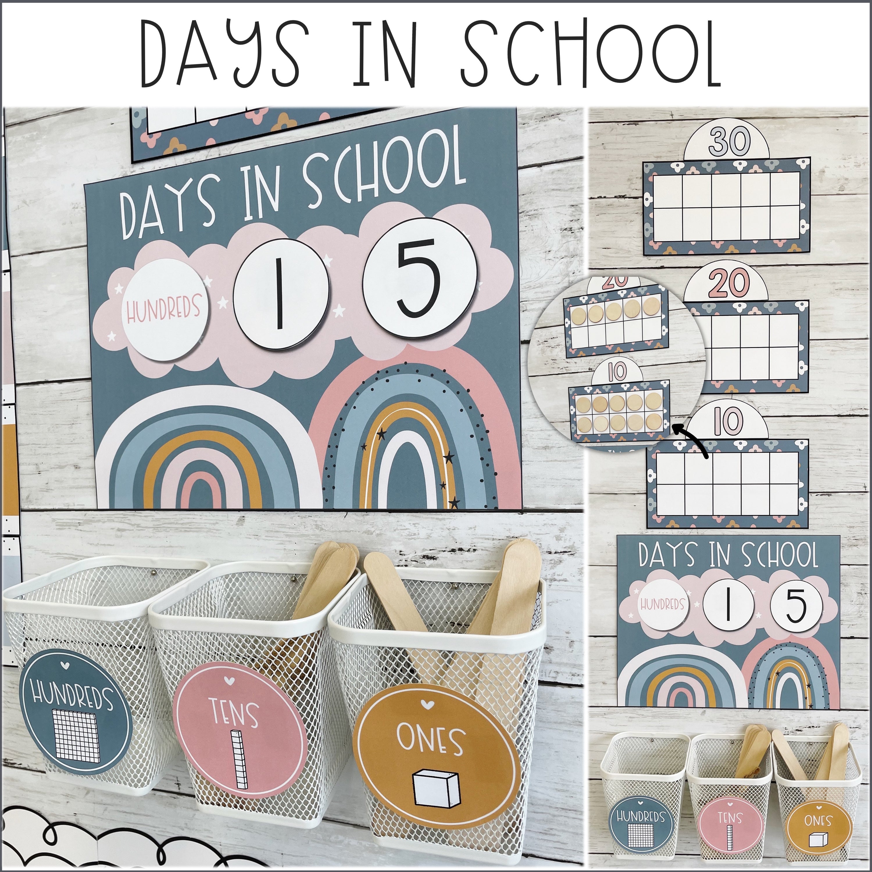 Days in School Ten Frames and Days in School Place Value Chart