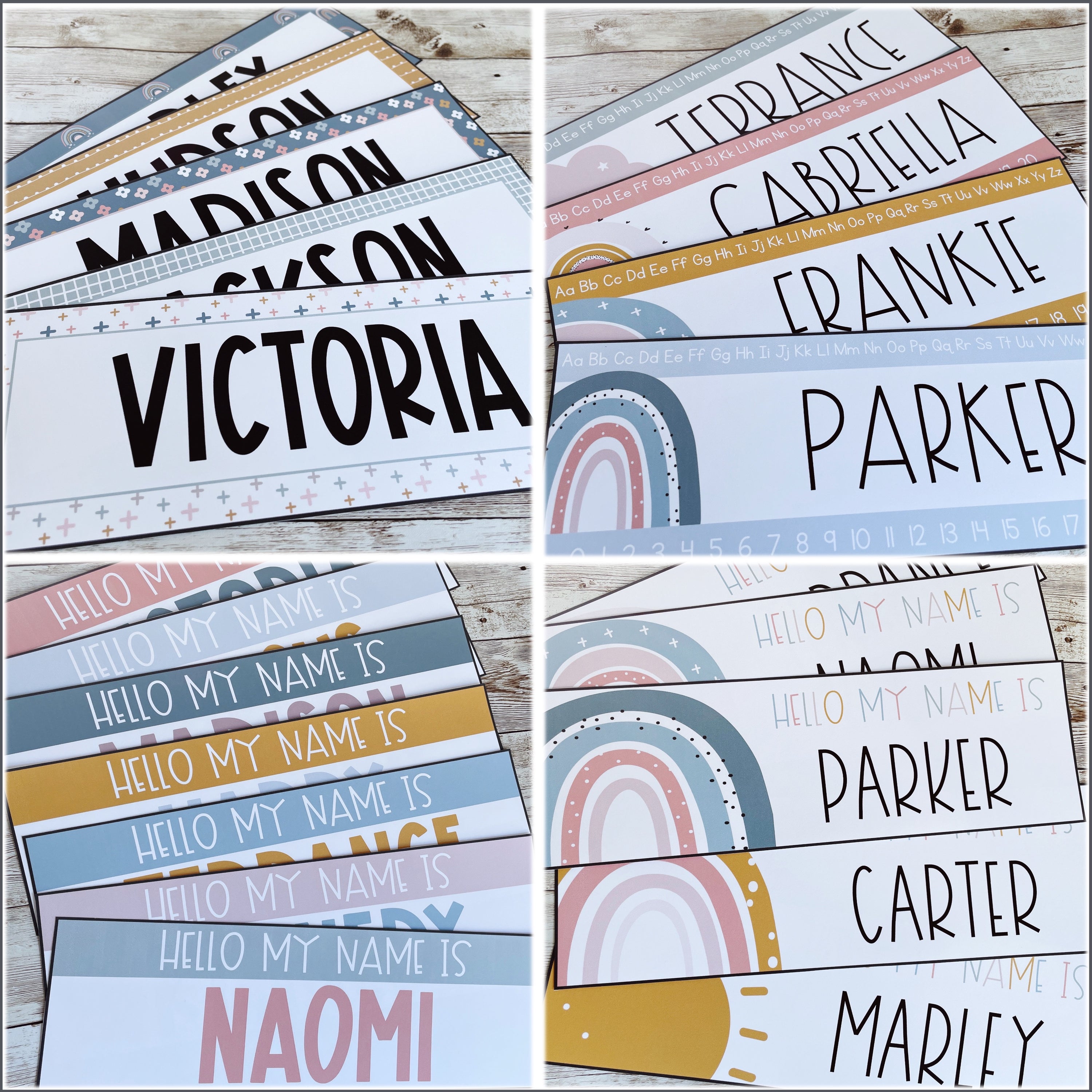 Boho Rainbow Desk Name Tags