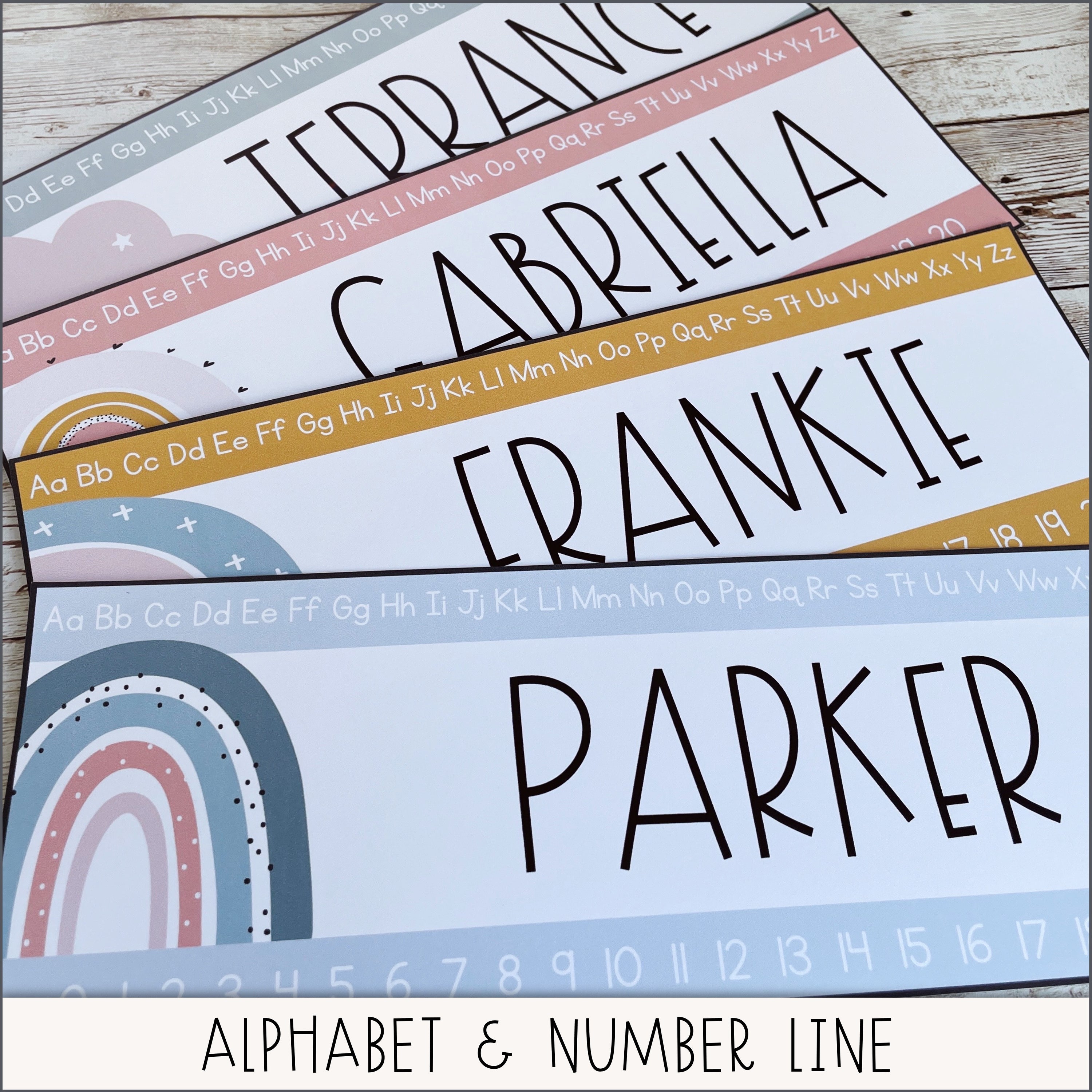 Boho Rainbow Desk Name Tags