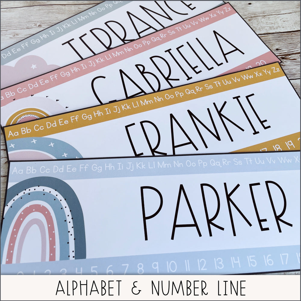 Boho Rainbow Desk Name Tags – Heart of the Class