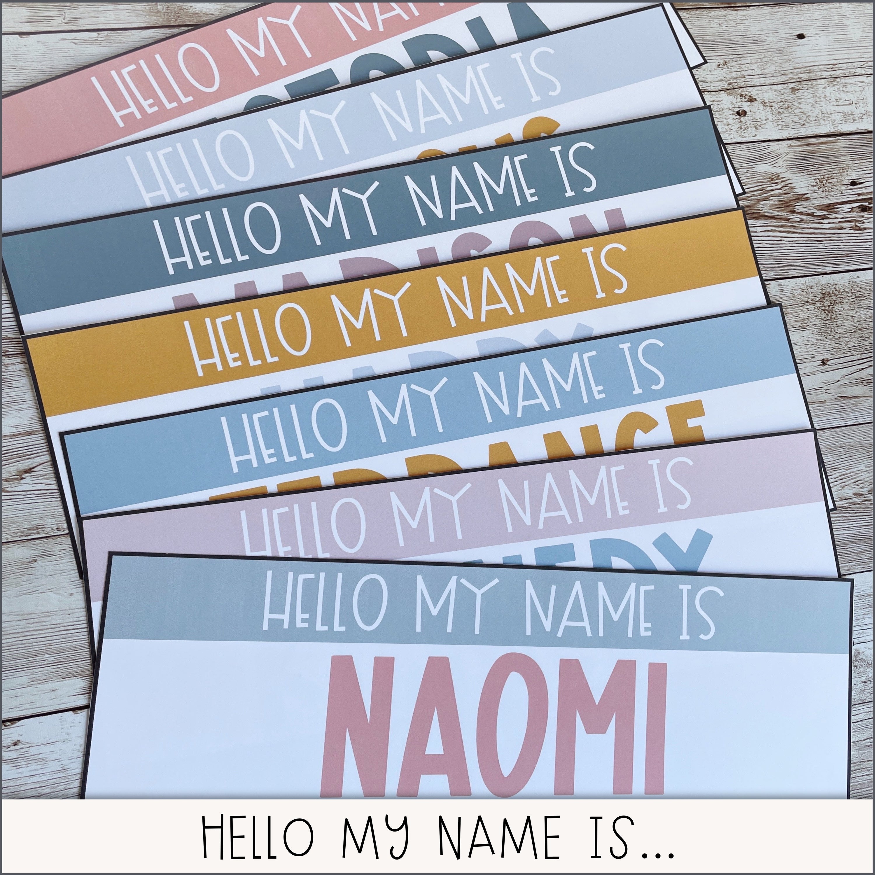 Boho Rainbow Desk Name Tags