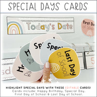 Magnetic Rod Classroom Flip Calendar Special Days Cards