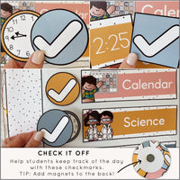 Classroom Schedule Cards Editable with Checkmarks 
