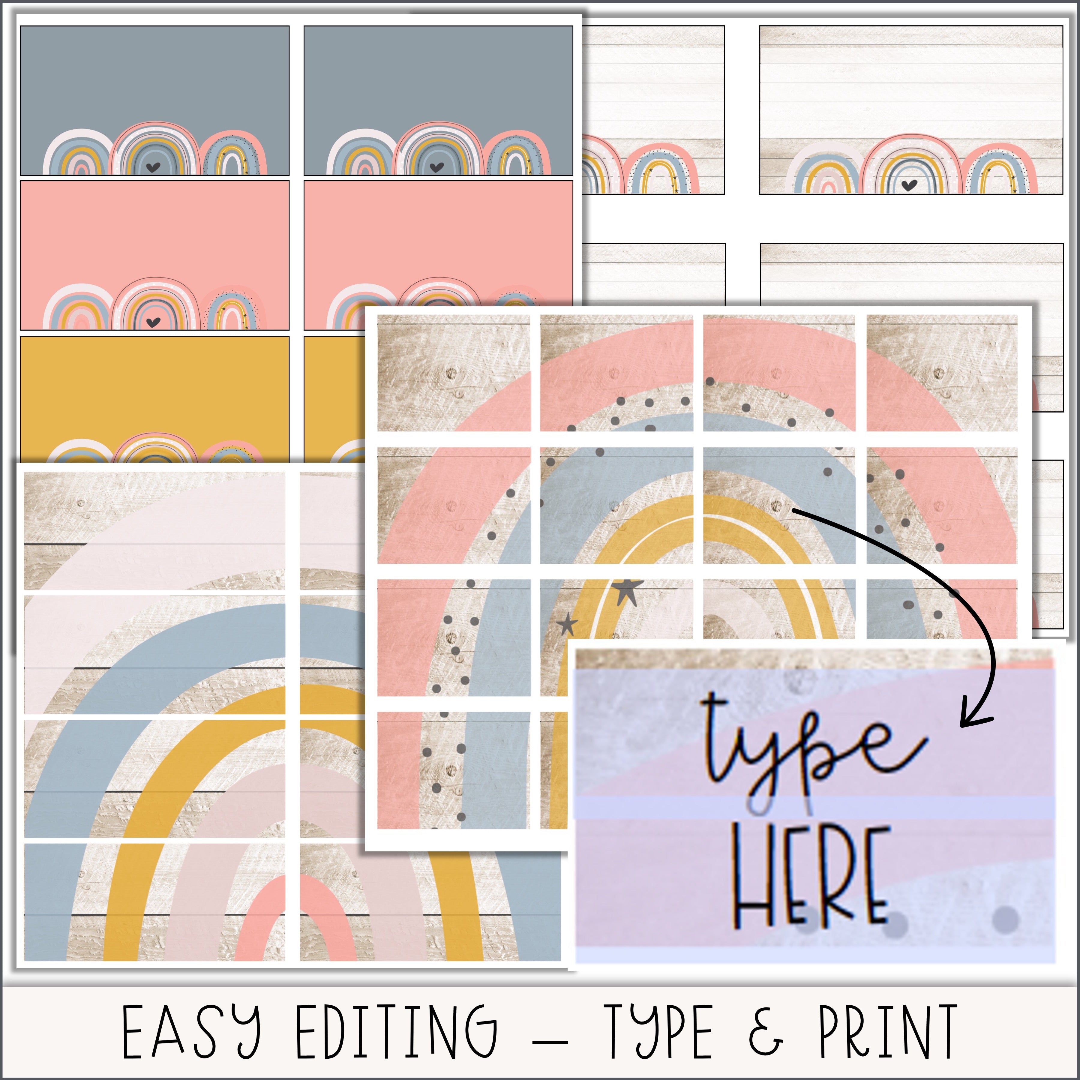 Boho Rainbow Teacher Toolbox Labels – Heart of the Class